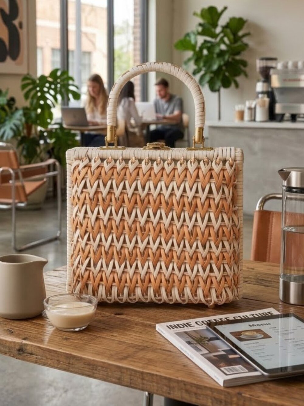 Vintage 1960s "Bags by Donna" Mid-Century Woven Box Purse